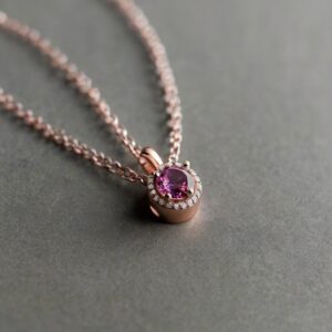 Dainty minimalist birthstone necklace
